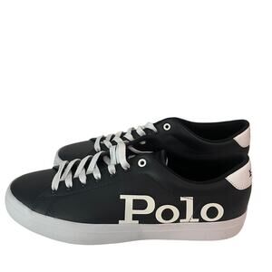 Mens Polo Ralph Lauren Size 8.5 Black Lace Up Sneakers - New